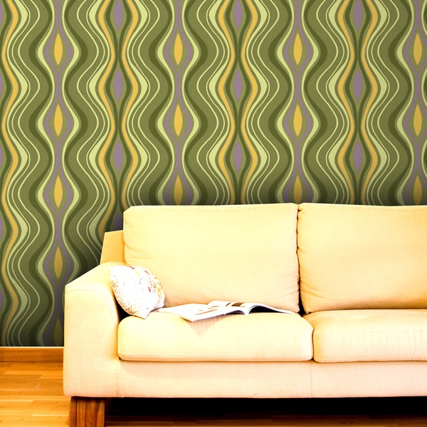 Papel pintado decorativo retro